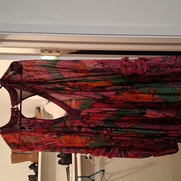 FARM Rio Vibrant Pink and Orange Floral Dress - Picture 2 of 8